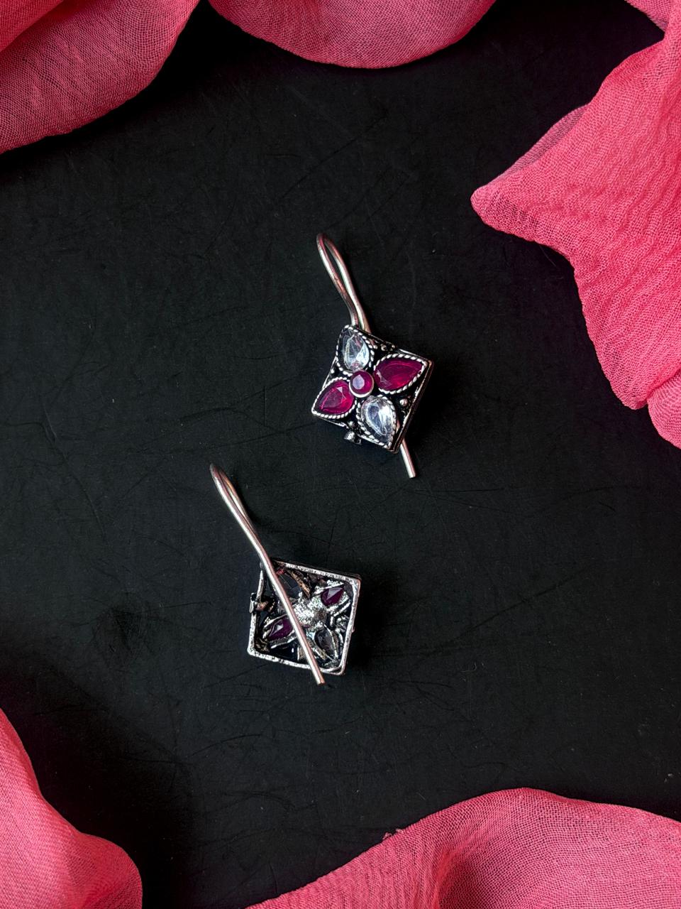 Monalisa Stone Oxidized Casual Wear Earring