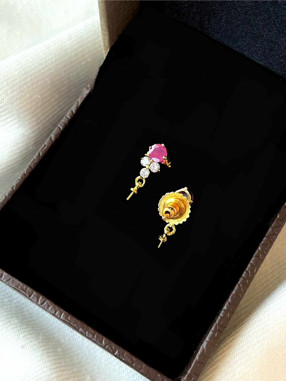 AD with Pink Stone Earring