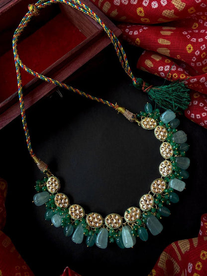 Kundan with Stone Choker Necklace with Earring set