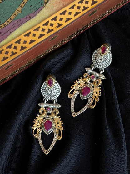Dual Tone Silver Replica Earring