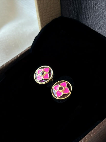 Gold- Plated Meenakari Small Stud Earring