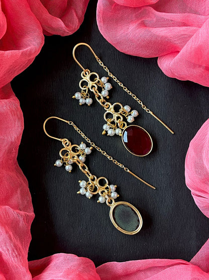 Glass Cut Stone Beaded Earring