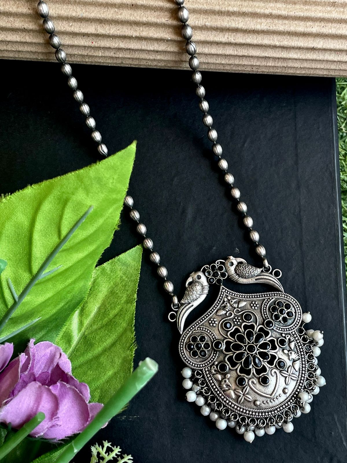 Big Pendant Oxidized Necklace