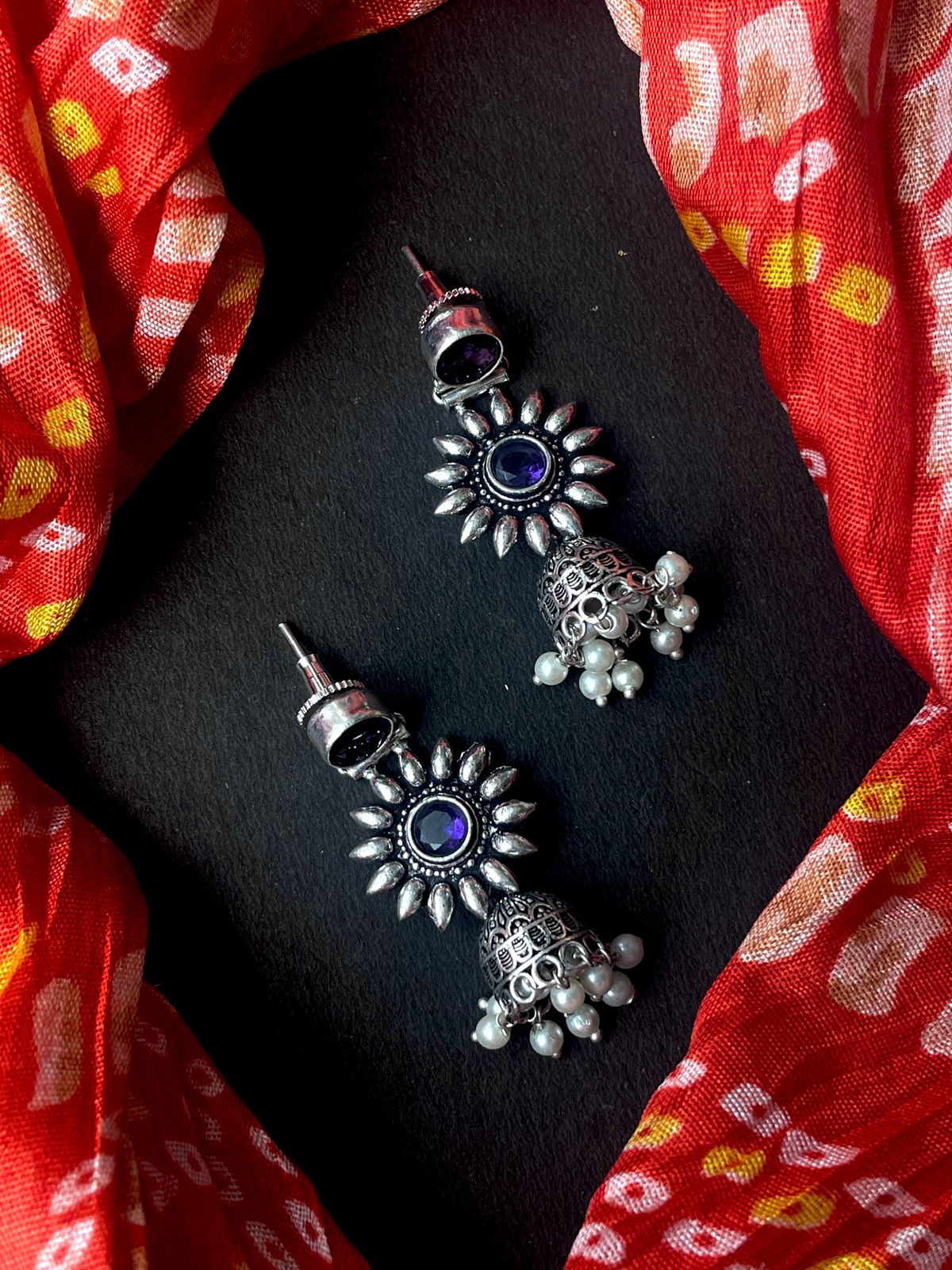 Monalisa Stone Silver Replica Earring