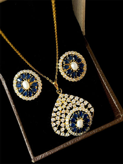 AD pendant Necklace with Earring Partywear Set