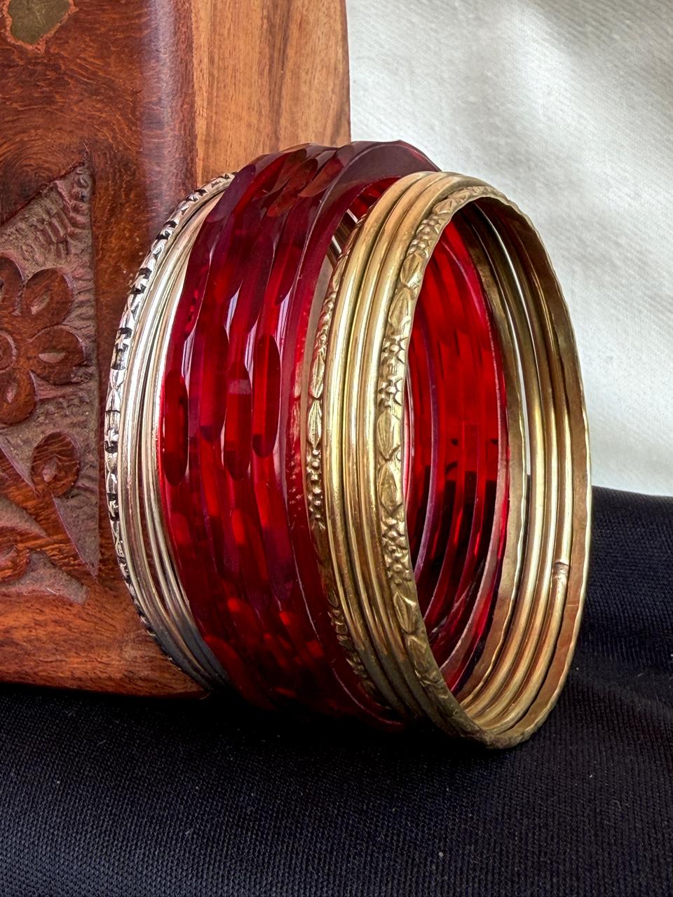 Acrylic Jelly Bangles with Metal Bangles set