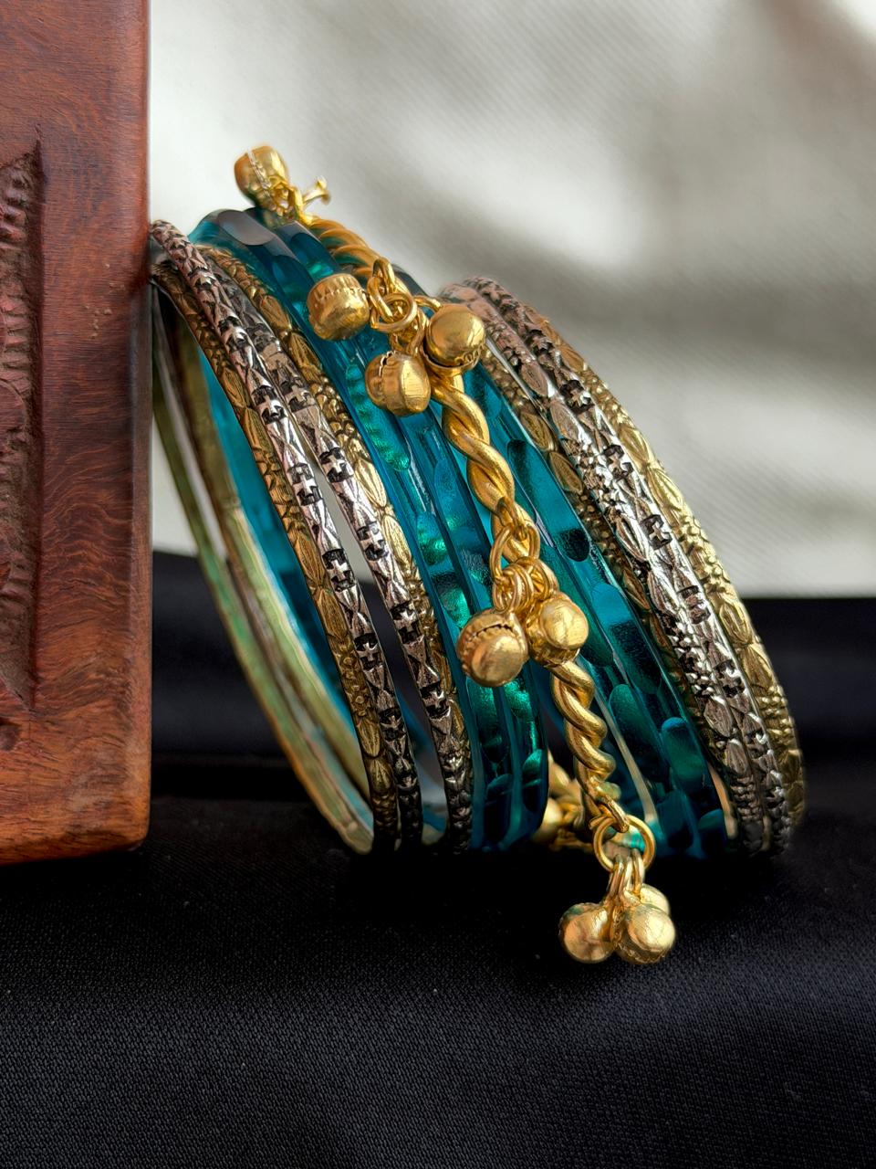 Acrylic Jelly Bangles with Metal Bangles set