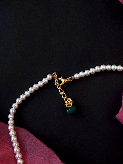 Pachi Kundan Pendant Beaded Mala Necklace