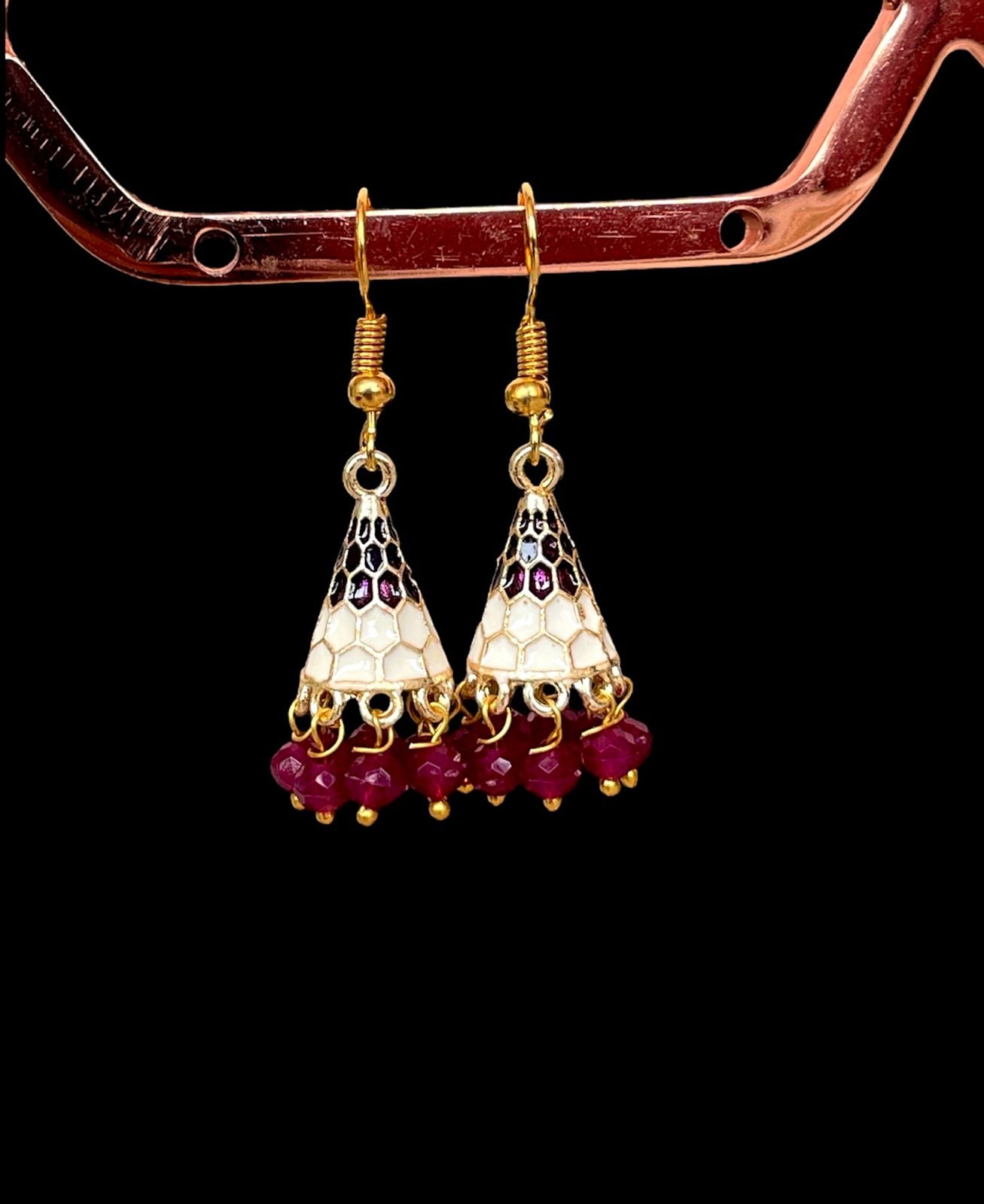 Meenakari Conical small Earring (Set of 2 pairs)