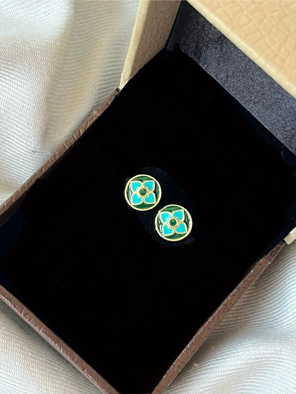 Gold- Plated Meenakari Small Stud Earring