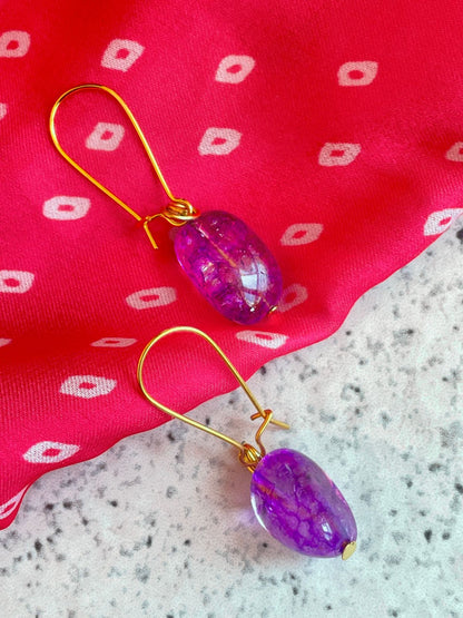 Semi Precious Zade Stone Earring