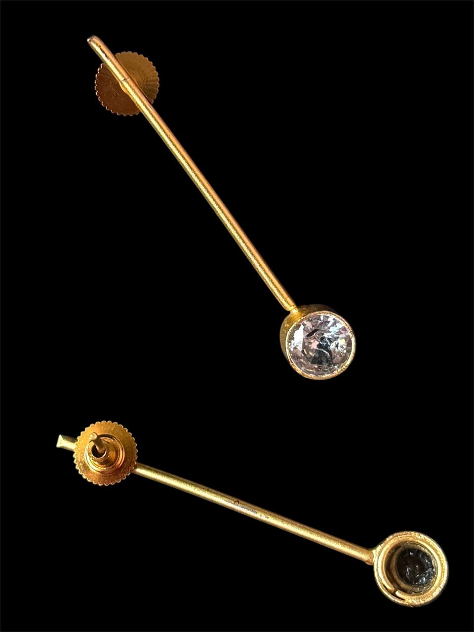 AD stone Golden Trendy Earring