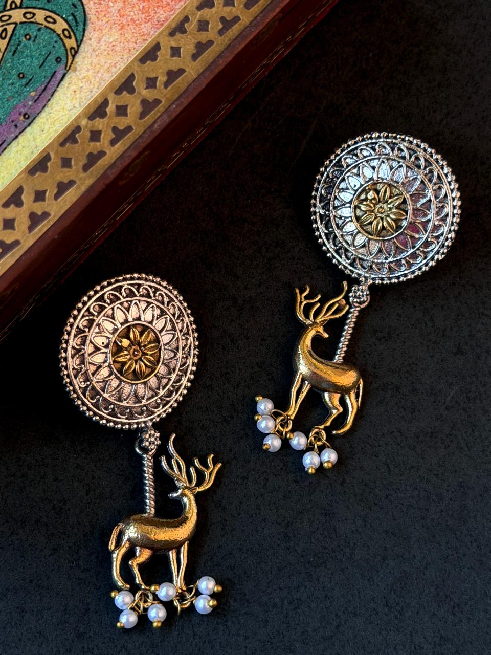 Cow Shape Dual Tone Earring