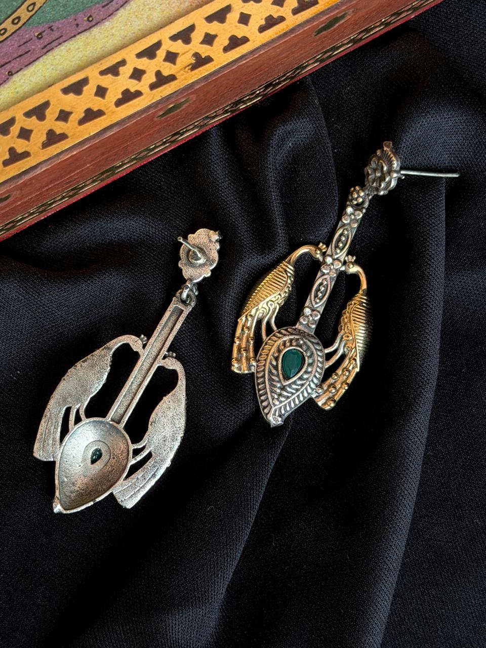 Dual Tone Oxidized Earring