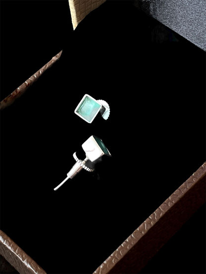 Monalisa Stone Silver Replica Tops Earring (Set of 2 pairs)