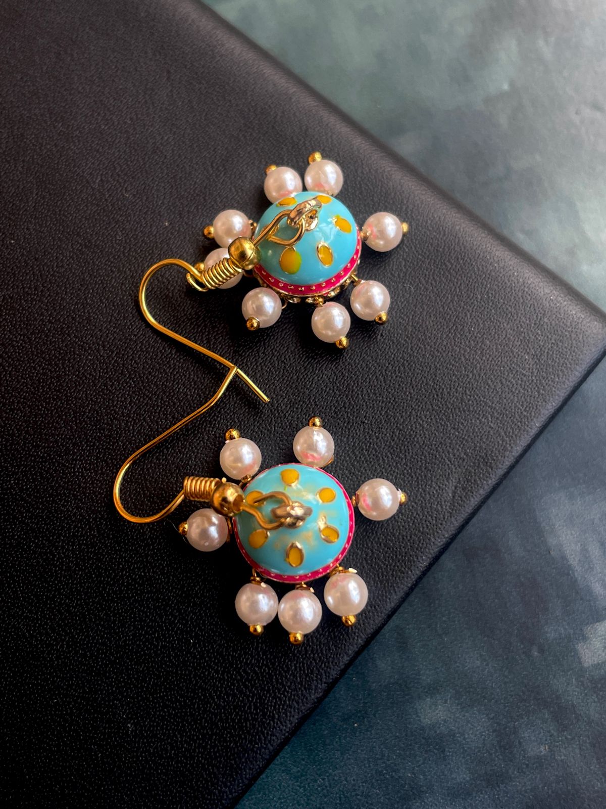 Meenakari Box and Jhumki set of 2 pairs