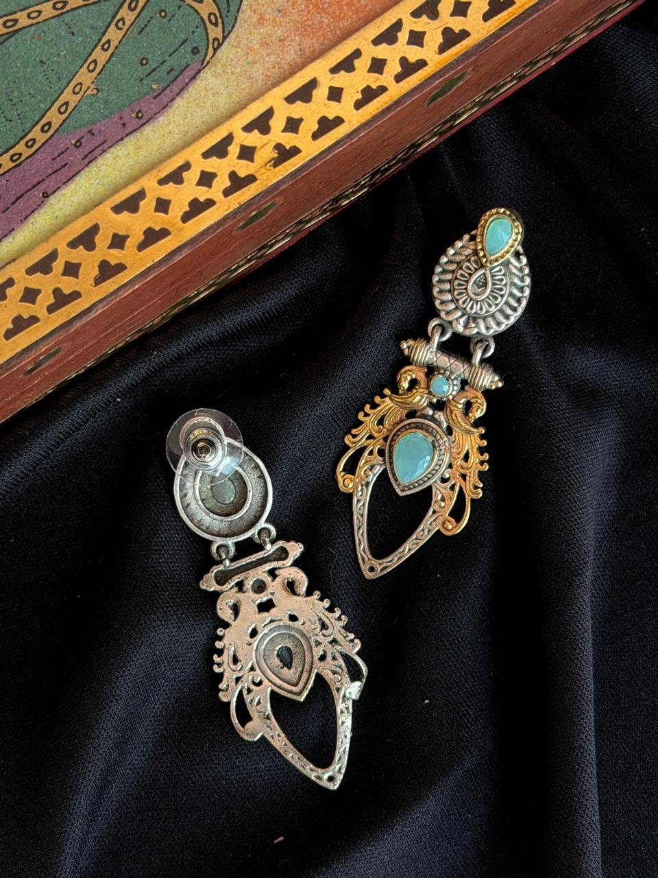 Dual Tone Silver Replica Earring