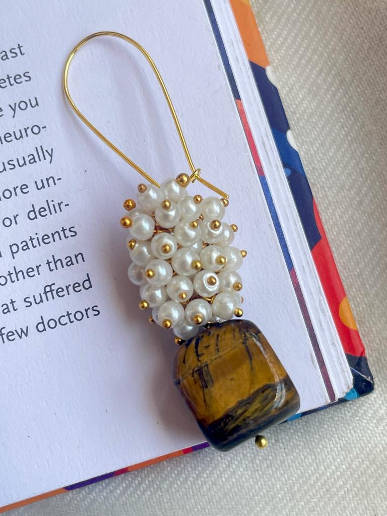 Tiger Eye Stone with Cheed Earring