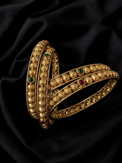 Matt Gold Finish Bangles (set of 4 Bangles)