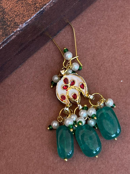 Natural Stones with Kundan Earring
