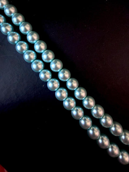 Shell Pearl Double Layered Mala with Earring Set
