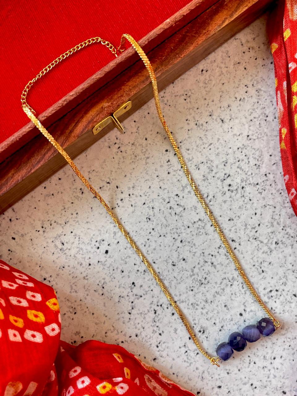 Semi Precious Stone Chain Necklace