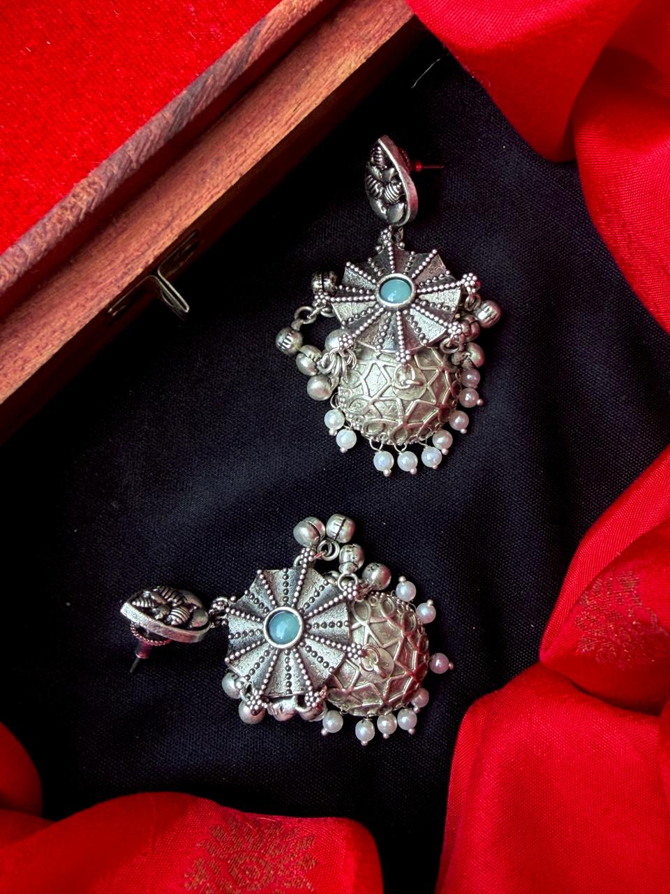 Oxidized Top with Jhumki Partywear Earring