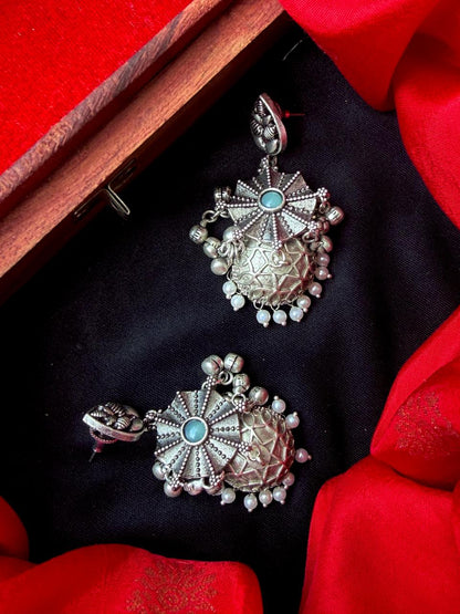 Oxidized Top with Jhumki Partywear Earring