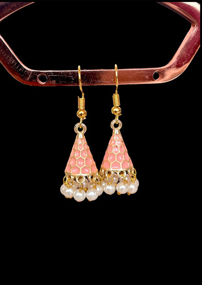 Meenakari Conical small Earring (Set of 2 pairs)