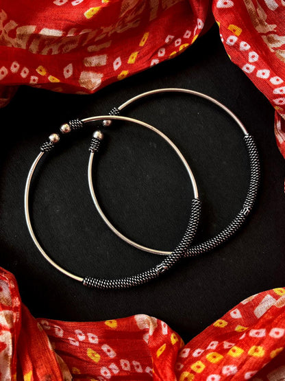 Oxidized Designer Anklet Pair