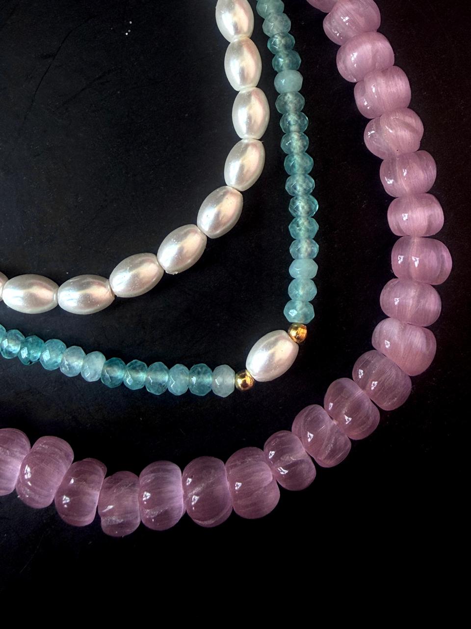 Three Layered Partywear Mala Necklace