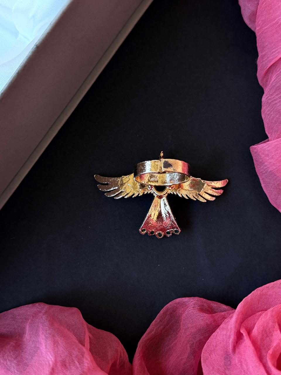 Golden Eagle shape Monalisa Stone Ring