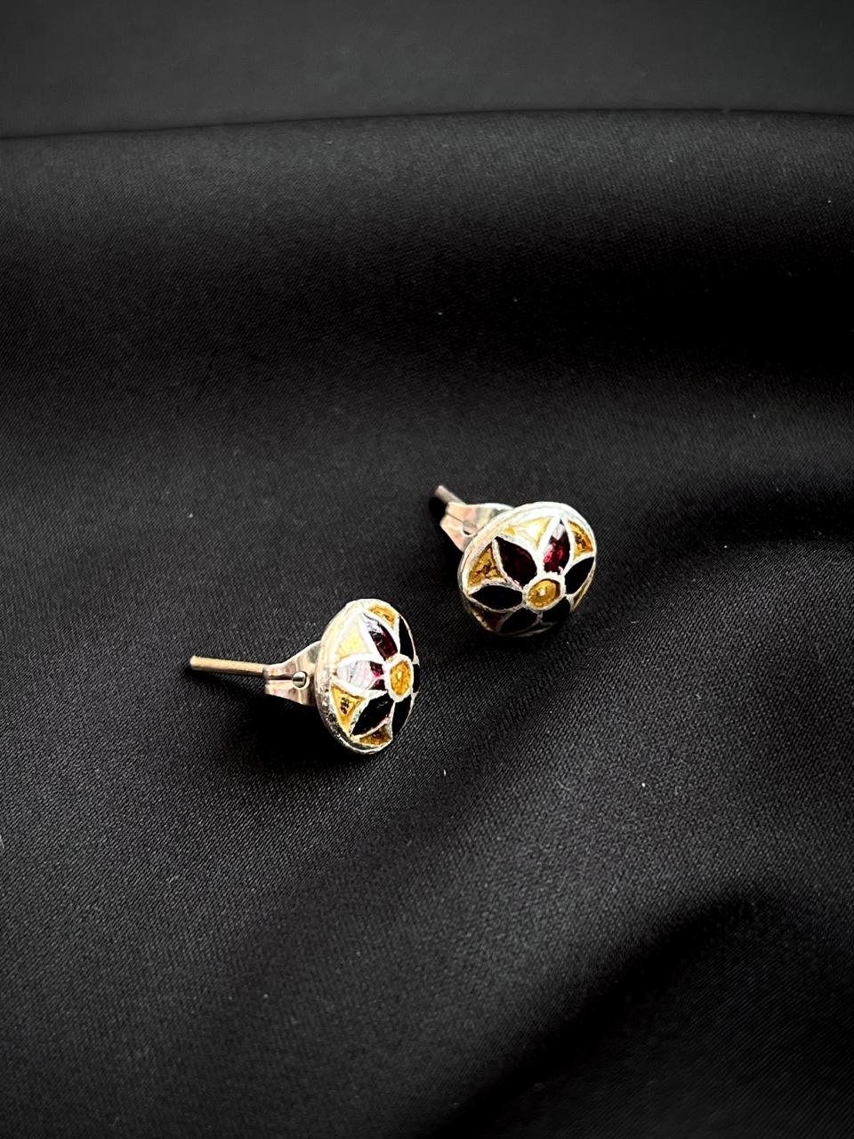 Meenakari 92.5 Silver Stud Earring