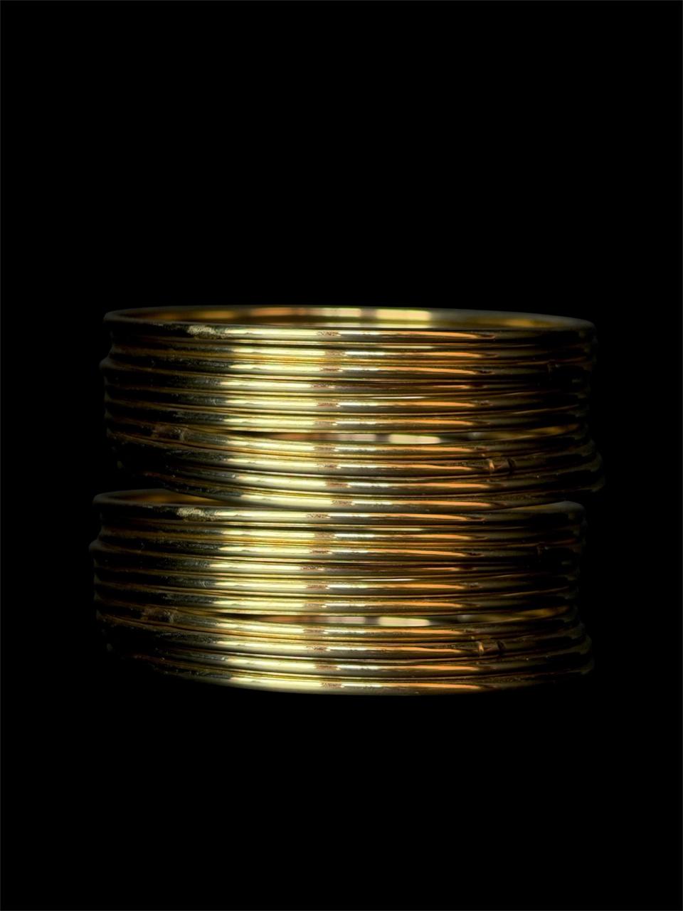 Plain Golden Bangles (Set of 20 bangles)