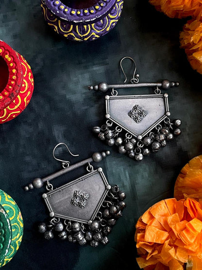 Oxidized Ethnic Ghunghroo Earring