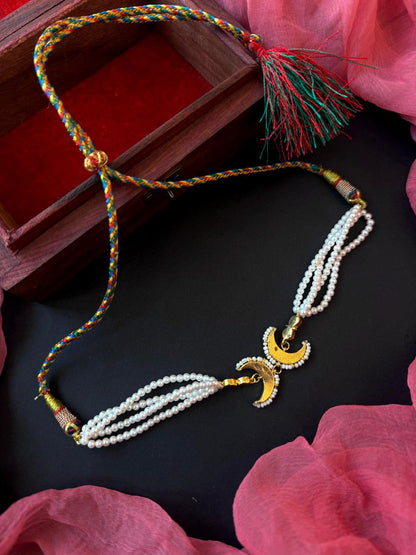 Pachi Kundan Pendant Pearl Mala Necklace