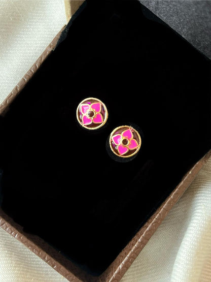 Gold- Plated Meenakari Small Stud Earring
