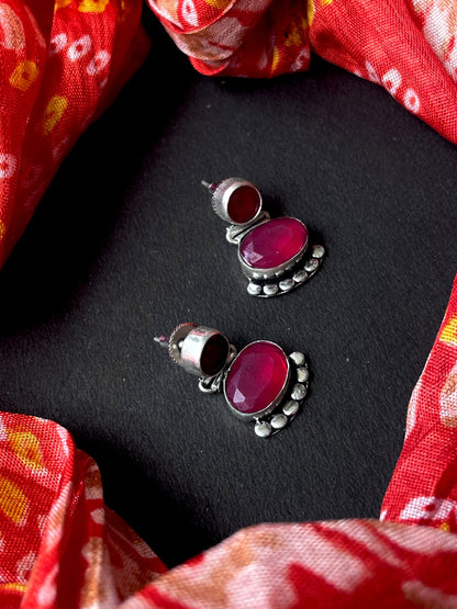 Monalisa Stone Silver Replica Earring