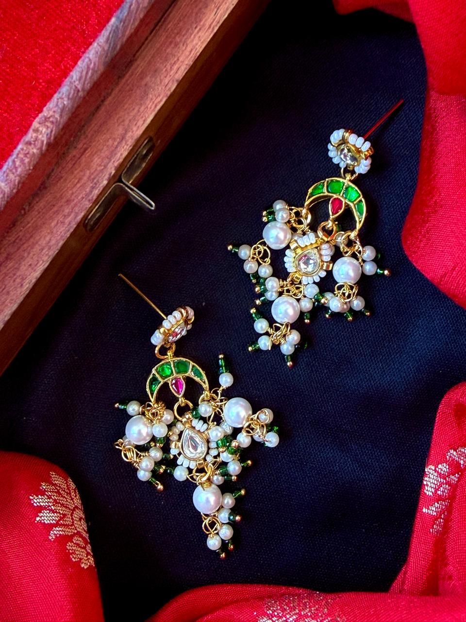 Pachi Kundan Pearl Beaded Earring