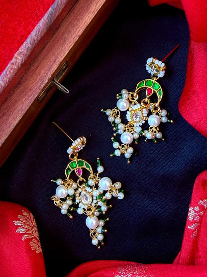 Pachi Kundan Pearl Beaded Earring