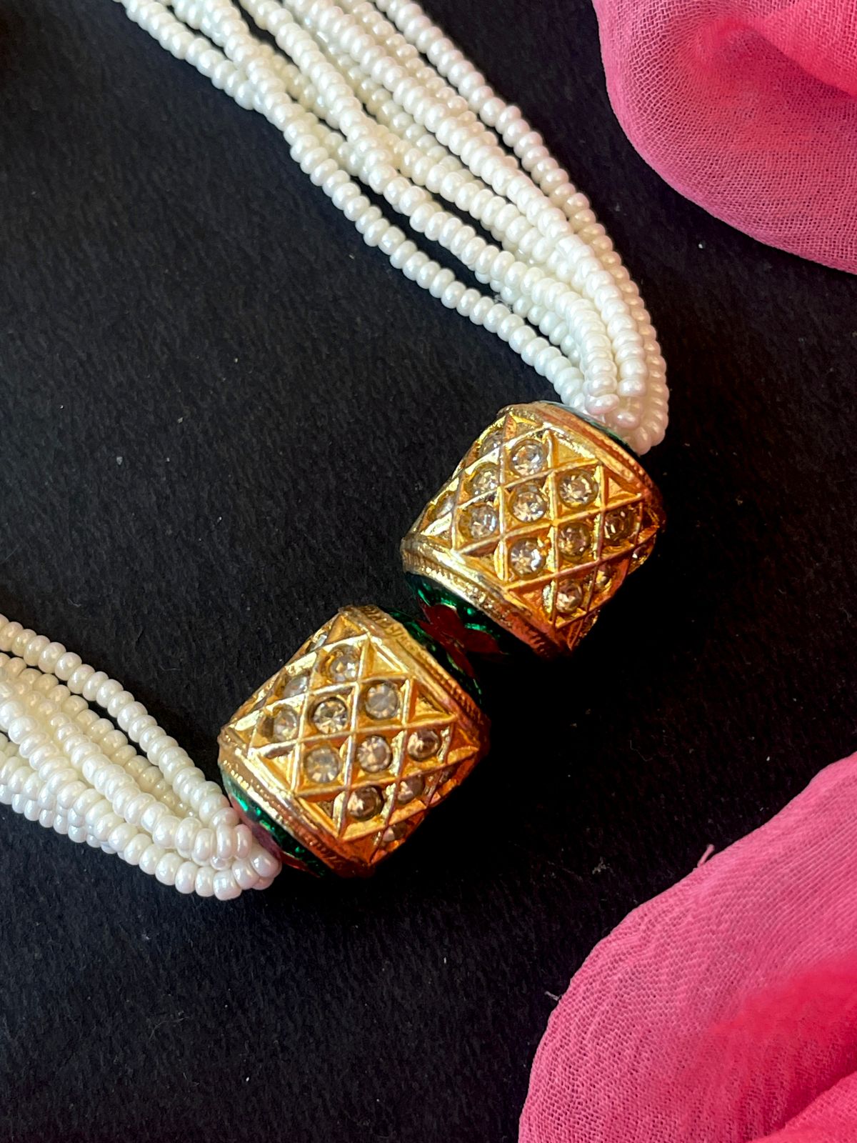 Meenakari Stone Ball Pendant Necklace with Meenakari Earring Set