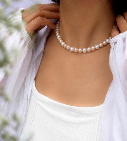 Glass Pearl Mala with Earring set