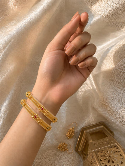 Acrylic Bangles with Metallic cover