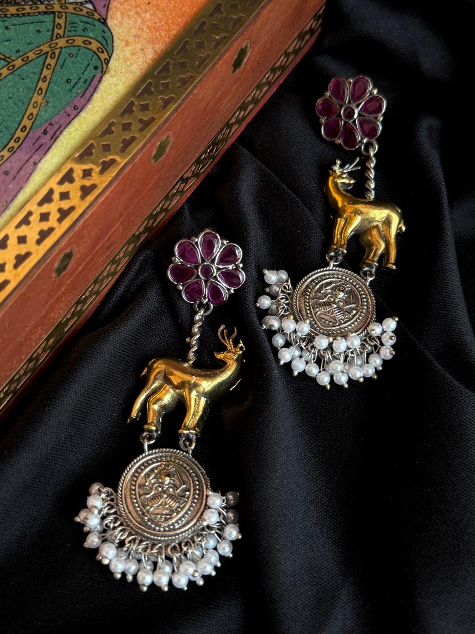 Dual Tone Deer Earring