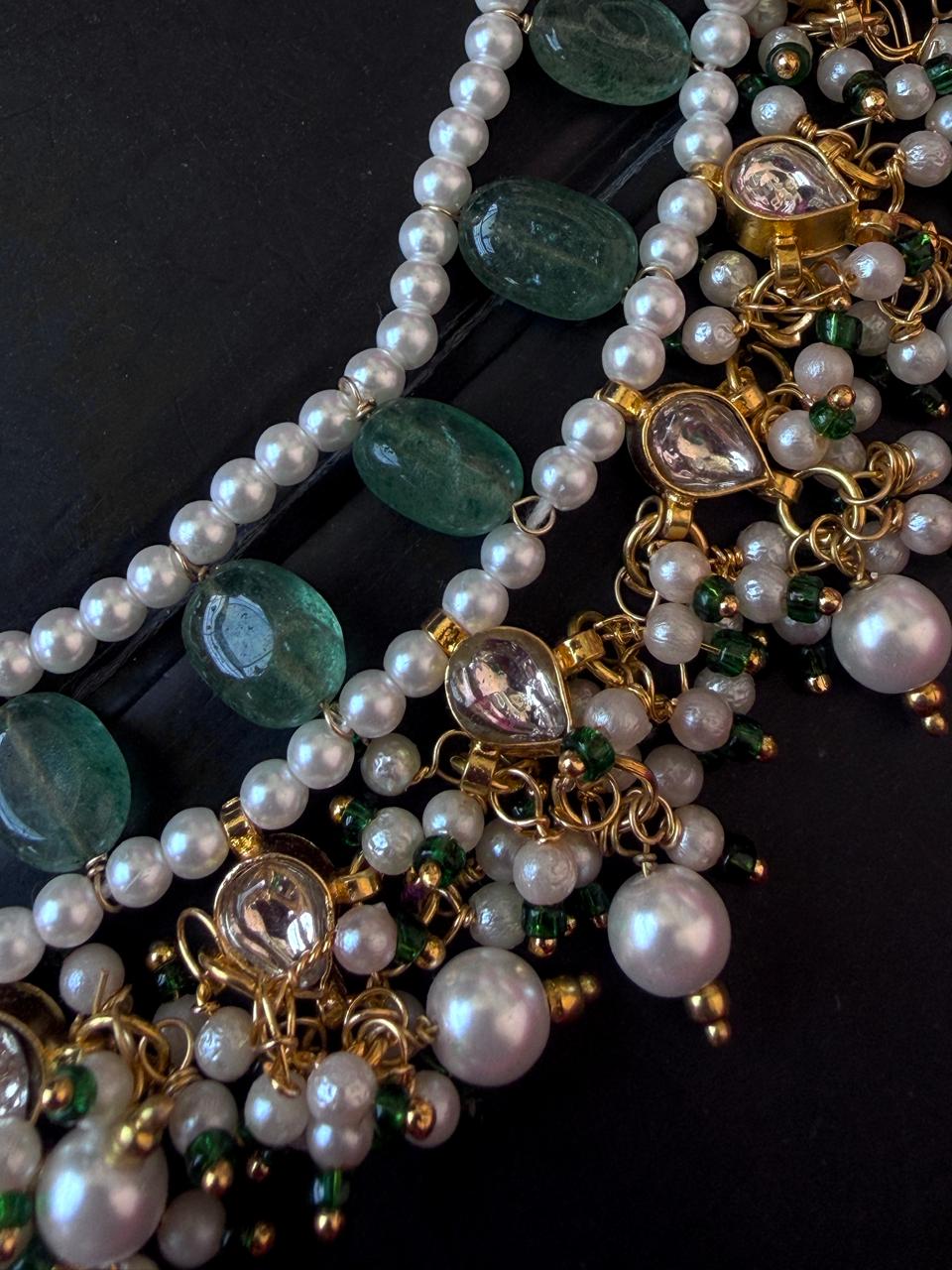 Kundan with Stones Choker, Earring and Mang Tika set