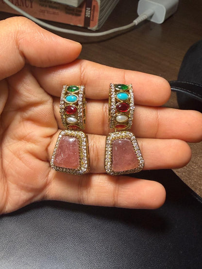 Monalisa Stone Partywear Choker Necklace with Earring Set