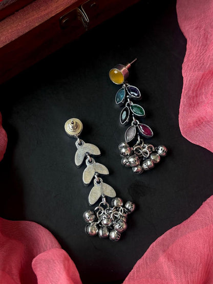 Monalisa Stone Silver Replica Partywear Earring