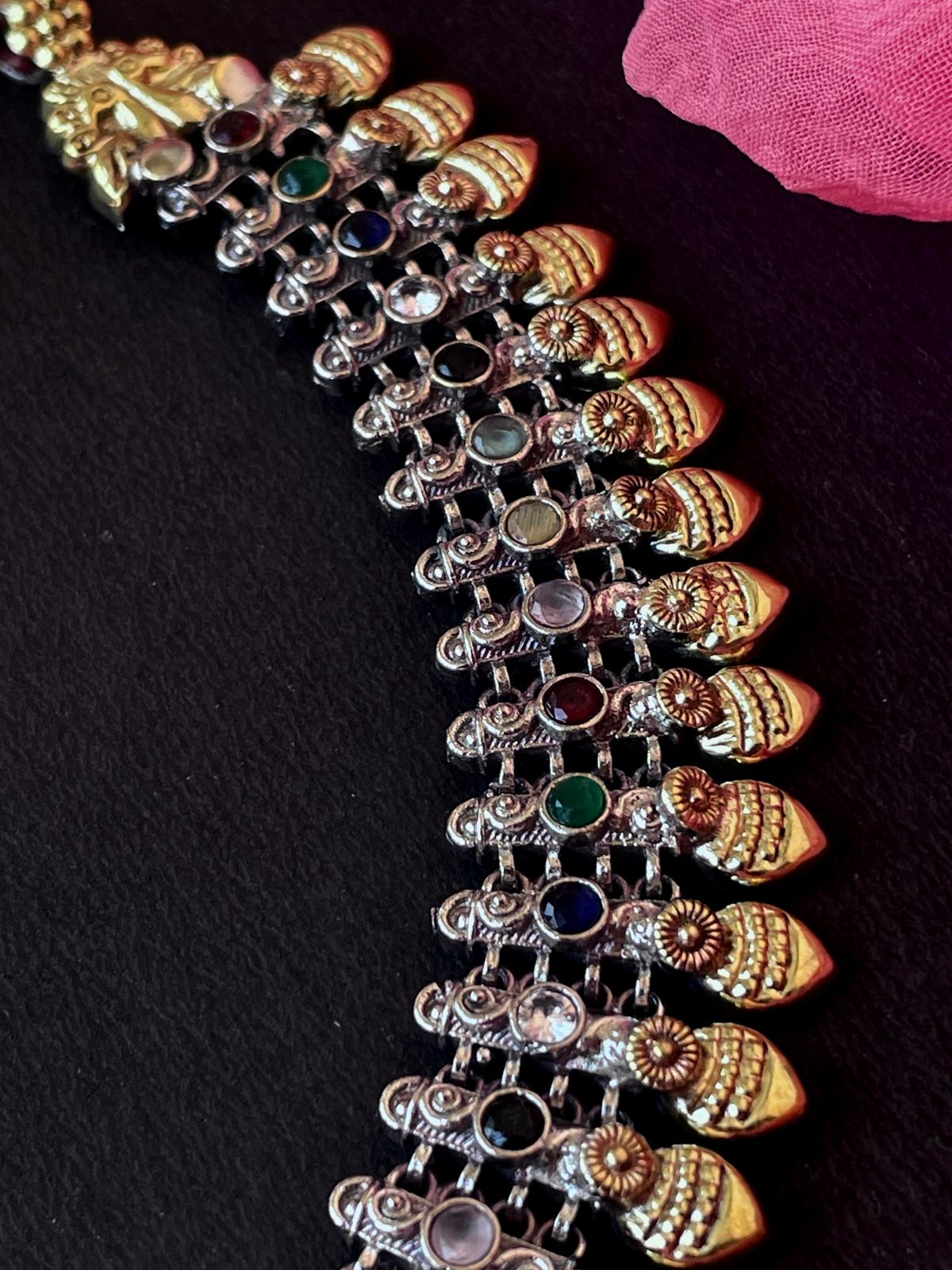 Dual Tone Ethnic Partywear Choker Necklace