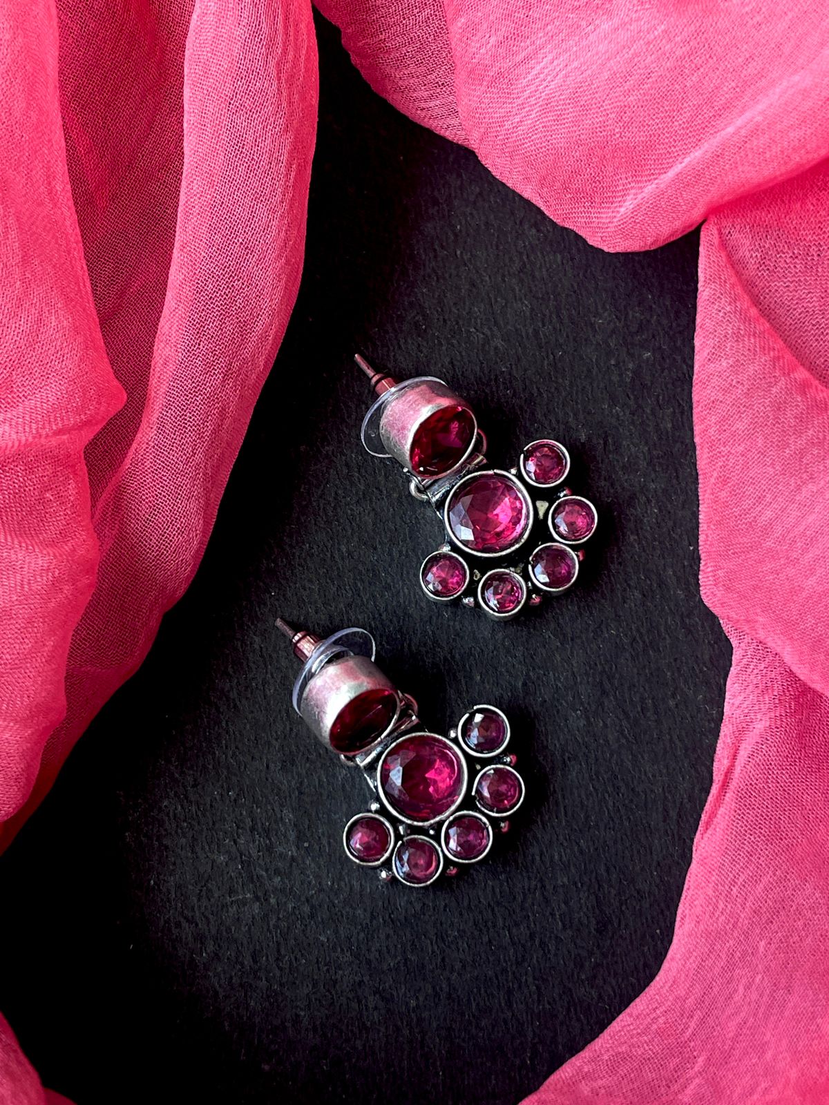 Monalisa Stone Pendant Chain Necklace with Earring Set