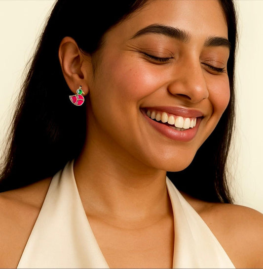 Pachi Kundan Duck Shape Small Stud Earring